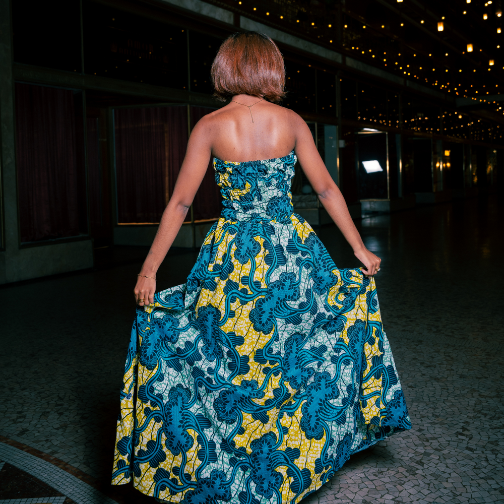 
                      
                        Blue and Yellow  Maxi Dress
                      
                    