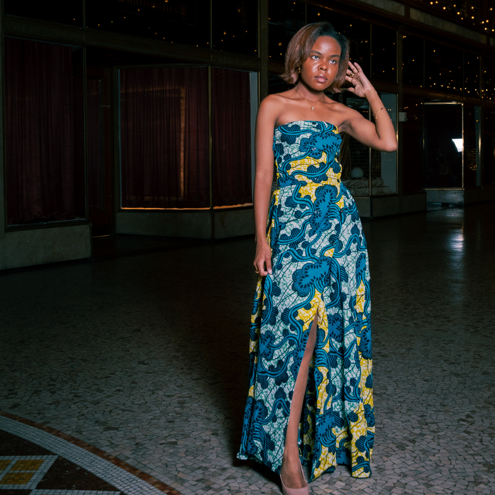 
                      
                        Blue and Yellow  Maxi Dress
                      
                    