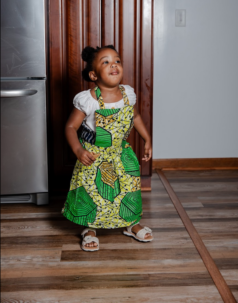 Green Flower Children Apron