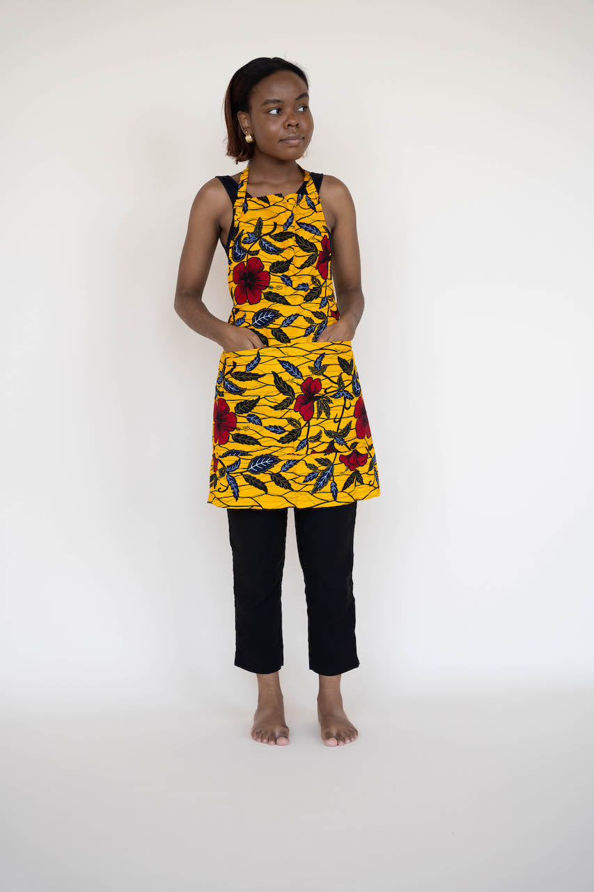 Yellow and Red Flower Full Apron