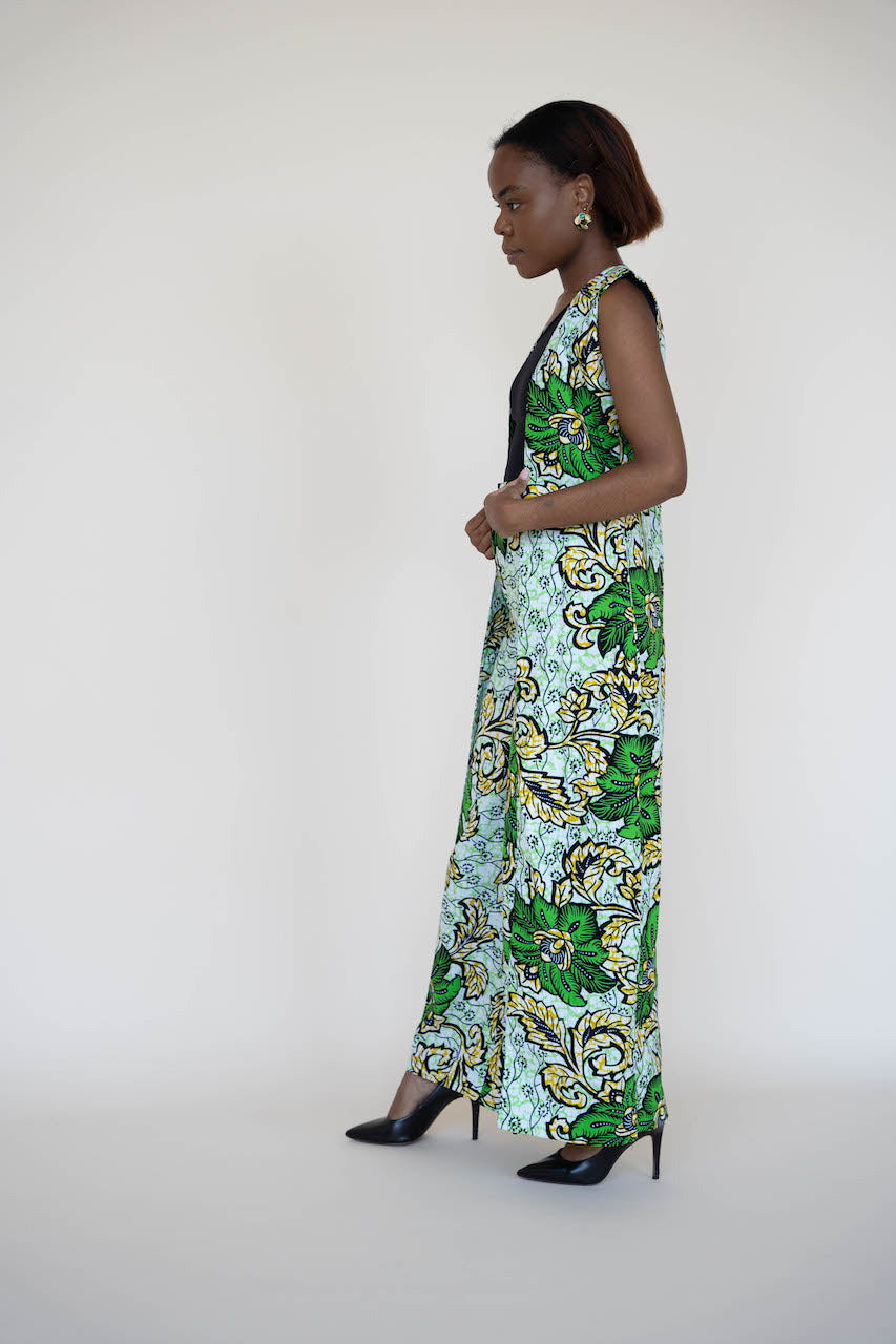 Green Flower Empower Pant Suit Set